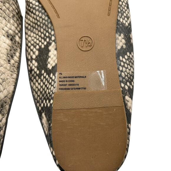 Universal Thread Women's Beige Leather Snake‎ Print Mules Size 7.5 - Picture 10 of 10